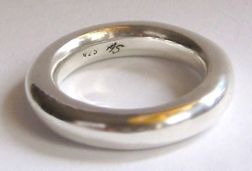 Rolled Sterling Silver Ring. Each piece of jewellery has an unique engraved "AS" signature - a registered trademark. 